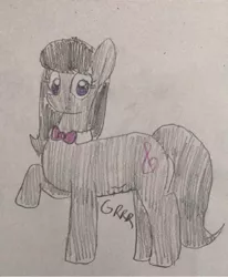 Size: 750x910 | Tagged: safe, artist:powerpup97, derpibooru import, octavia melody, earth pony, pony, bowtie, female, formal wear, hungry, image, jpeg, mare, sketch, solo, stomach growl, stomach noise, traditional art