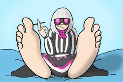 Size: 900x600 | Tagged: safe, artist:skullmandan, derpibooru import, photo finish, human, barefoot, feet, female, fetish, foot fetish, humanized, image, jpeg, skullmandan, soles, solo, toes