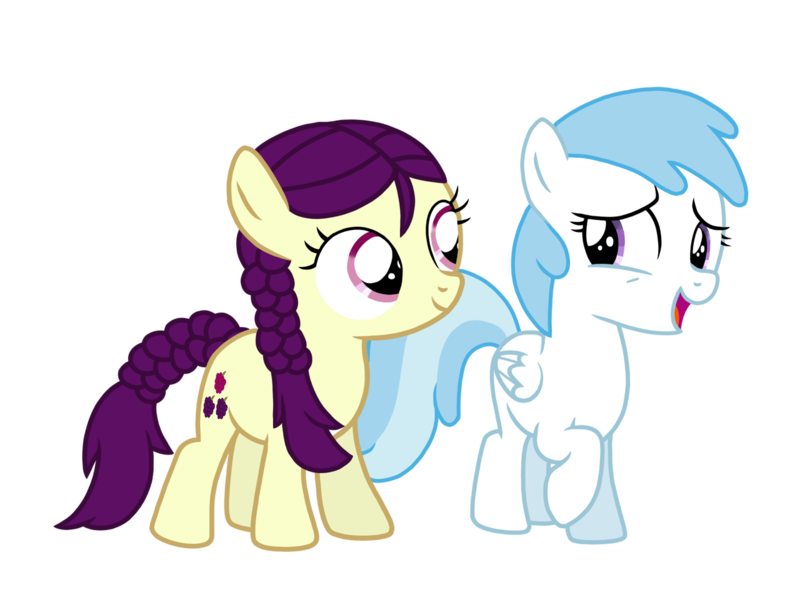 Size: 1280x960 | Tagged: safe, artist:itsamediamondtiara, derpibooru import, boysenberry, cotton cloudy, earth pony, pegasus, pony, best friends, boysenbetes, chatting, cottonbetes, cute, cutie mark, female, filly, folded wings, image, png, simple background, talking, transparent background, vector, wings
