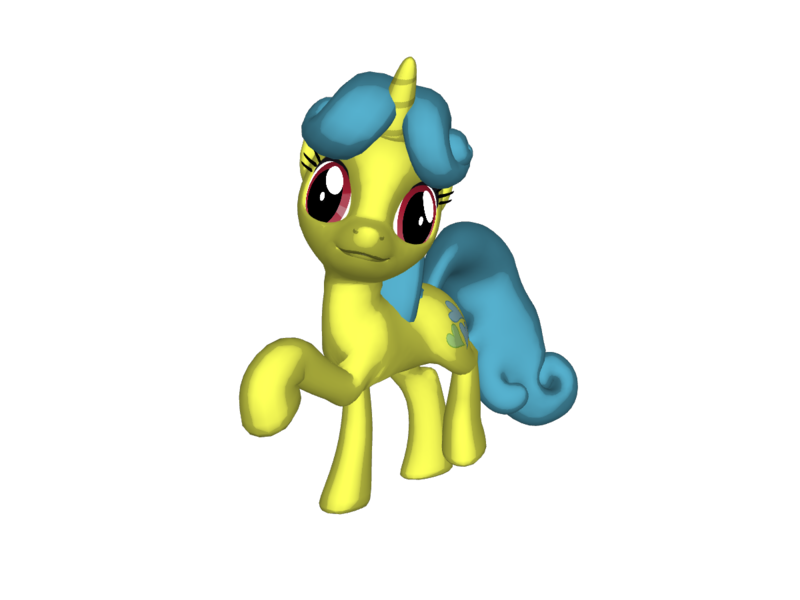 Size: 1200x900 | Tagged: safe, artist:nintenblock64, derpibooru import, lemon hearts, pony, unicorn, pony creator, 3d, 3d pony creator, cutie mark, dancing, derp, female, heart, hooves, image, mare, png, ponylumen, pose, raised hoof, raised leg, simple background, smiling, transparent background