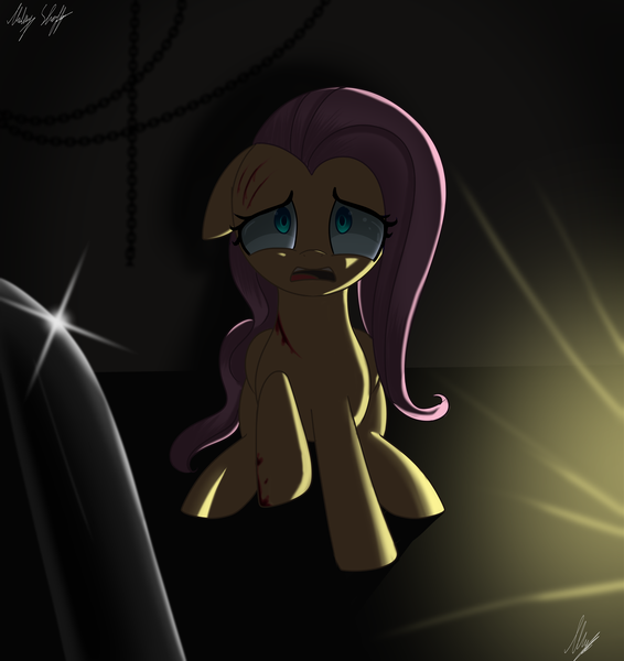 Size: 6700x7100 | Tagged: semi-grimdark, artist:melanyoprisdraws, derpibooru import, fluttershy, pegasus, image, knife, pain, png, scar