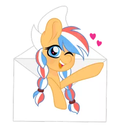 Size: 600x671 | Tagged: safe, artist:ninnydraws, derpibooru import, oc, oc:ember, oc:ember (hwcon), cute, envelope, hearth's warming con, image, letter, netherlands, png, solo