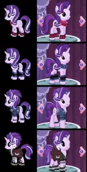 Size: 777x1529 | Tagged: safe, derpibooru import, starlight glimmer, pony, unicorn, 3d, alternate hairstyle, clothes, ear piercing, earring, edgelight glimmer, gameloft, goth, image, jewelry, jpeg, makeup, piercing, solo