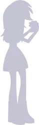 Size: 3155x10071 | Tagged: safe, artist:wissle, derpibooru import, derpy hooves, equestria girls, absurd resolution, boots, clothes, female, food, image, monochrome, muffin, png, pokémon, shoes, silhouette, simple background, skirt, solo, standing, transparent background, vector, who's that pokémon