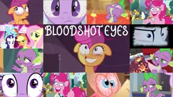 Size: 1971x1109 | Tagged: safe, derpibooru import, edit, edited screencap, editor:quoterific, screencap, applejack, bon bon, comet tail, fluttershy, philomena, pinkie pie, rainbow dash, rarity, scootaloo, spike, starlight glimmer, sweetie drops, twilight sparkle, a bird in the hoof, a matter of principals, do princesses dream of magic sheep, dragon quest, for whom the sweetie belle toils, it's about time, princess spike (episode), secrets and pies, sleepless in ponyville, swarm of the century, sweet and smoky, bloodshot eyes, dragonsneeze, image, lava, mane seven, mane six, monitor everything, png