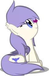 Size: 2674x4146 | Tagged: safe, artist:mrkat7214, derpibooru import, oc, oc:star violet, bat pony, pony, cute, cute little fangs, fangs, female, food, grape, grapes, high res, image, mare, png, simple background, sitting, solo, transparent background, vector