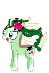 Size: 800x1200 | Tagged: safe, artist:crossovercartoons, derpibooru import, oc, oc:panama palm, unofficial characters only, earth pony, pony, flower, flower in hair, image, palm tree, panama, png, simple background, smiling, solo, transparent background, tree