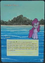 Size: 1041x1461 | Tagged: artist needed, safe, derpibooru import, pinkie pie, crossover, custom, image, irl, island, jpeg, magic the gathering, photo, toy