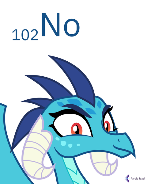 Size: 4000x5000 | Tagged: safe, artist:parclytaxel, derpibooru import, princess ember, dragon, series:joycall6's periodic table, absurd resolution, bust, chemistry, cute, dragoness, emberbetes, ember is not amused, female, image, looking at you, no, nobelium, periodic table, png, portrait, pun in description, simple background, smiling, solo, .svg available, unamused, vector, white background