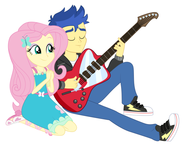 Size: 800x634 | Tagged: safe, artist:maretrick, derpibooru import, flash sentry, fluttershy, equestria girls, equestria girls series, clothes, converse, female, flutterflash, geode of fauna, image, magical geodes, male, png, shipping, shoes, straight, vector