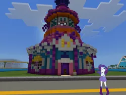 Size: 2048x1536 | Tagged: safe, artist:topsangtheman, artist:xebck, derpibooru import, rarity, equestria girls, carousel boutique, image, jpeg, looking at you, minecraft, solo