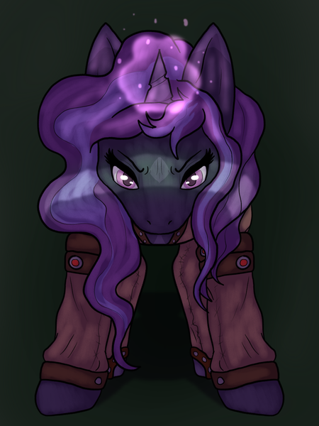 Size: 1024x1366 | Tagged: safe, artist:sursiq, derpibooru import, oc, oc:nebula mist, pony, unicorn, fallout equestria, angry, fallout equestria oc, glowing horn, horn, image, magic, multicolored hair, multicolored mane, png, pony oc, solo, unicorn oc