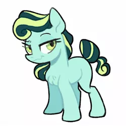 Size: 1700x1700 | Tagged: safe, artist:yaaaco, derpibooru import, oc, oc:sour mint, unofficial characters only, earth pony, pony, chest fluff, female, image, jpeg, magical lesbian spawn, mare, offspring, parent:bon bon, parent:lyra heartstrings, parents:lyrabon, simple background, solo, white background