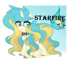 Size: 1280x1039 | Tagged: safe, artist:blazenly-obvious, artist:lazuli0209, derpibooru import, oc, oc:starfire, unofficial characters only, pony, unicorn, base used, choker, constellation, cutie mark, ethereal mane, female, freckles, glasses, image, magical lesbian spawn, mare, offspring, parent:sunset shimmer, parent:twilight sparkle, parents:sunsetsparkle, png, simple background, solo, spiked choker, starry mane, transparent background, unshorn fetlocks