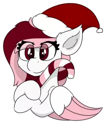 Size: 5114x5987 | Tagged: safe, artist:skylarpalette, derpibooru import, oc, oc:toricelli, unofficial characters only, pegasus, pony, bust, candy, candy cane, cheek fluff, christmas, cute, ear fluff, female, fluffy, food, happy, hat, holiday, image, mare, pegasus oc, png, santa hat, simple background, simple shading, smiling, transparent background, wings