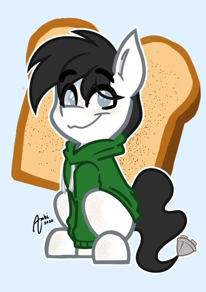 Size: 1448x2048 | Tagged: safe, artist:aidraws, derpibooru import, oc, oc:toasted bread, pony, toaster pony, clothes, image, jpeg, male, solo, sweater