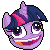 Size: 50x50 | Tagged: safe, artist:kiss-the-iconist, derpibooru import, twilight sparkle, alicorn, best gift ever, faic, funny, funny face, icon, image, pixel art, png, pudding face, simple background, solo, transparent background, twilight sparkle (alicorn)