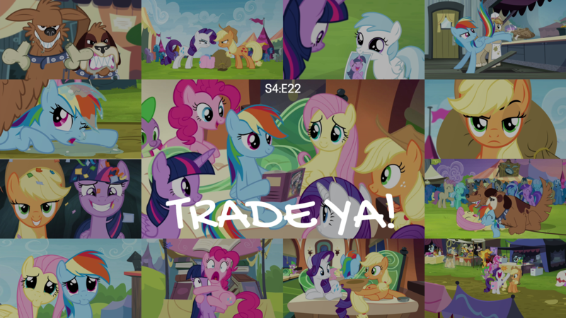 Size: 1986x1117 | Tagged: safe, derpibooru import, edit, edited screencap, editor:quoterific, screencap, amethyst star, applejack, candy mane, cloud kicker, coco crusoe, cotton cloudy, doctor whooves, flare de mare, fluttershy, ivory, ivory rook, jeff letrotski, lyra heartstrings, minuette, orthros, pinkie pie, pokey pierce, rainbow dash, rarity, spike, splash panel, teddie safari, time turner, twilight sparkle, alicorn, dog, trade ya, book, drool, image, mane seven, mane six, multiple heads, png, train, twilight sparkle (alicorn), two heads