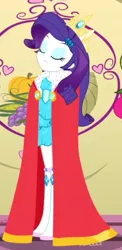 Size: 262x538 | Tagged: safe, derpibooru import, screencap, rarity, a photo booth story, eqg summertime shorts, equestria girls, clothes, cropped, crown, fall formal outfits, image, jewelry, png, regalia, robe, solo focus
