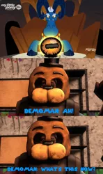 Size: 1920x3240 | Tagged: safe, derpibooru import, edit, edited screencap, screencap, grogar, season 9, the beginning of the end, spoiler:s09, 3d, demoman, five nights at freddy's, five nights at freddy's 2, image, png, source filmmaker, team fortress 2, thehottest dog