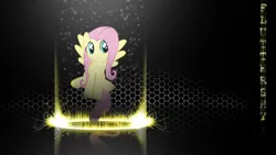 Size: 1920x1080 | Tagged: safe, artist:forgotten5p1rit, artist:weoweno, derpibooru import, edit, fluttershy, pegasus, pony, abstract background, female, flying, image, mare, png, smiling, solo, text, vector, wallpaper, wallpaper edit