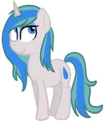 Size: 745x870 | Tagged: safe, artist:technoponywardrobe, derpibooru import, oc, oc:charity seashell, unofficial characters only, pony, unicorn, derpibooru community collaboration, 2021 community collab, blue eyes, eyeshadow, female, horn, image, looking up, makeup, mare, paint tool sai, png, simple background, solo, transparent background, unicorn oc, water droplet