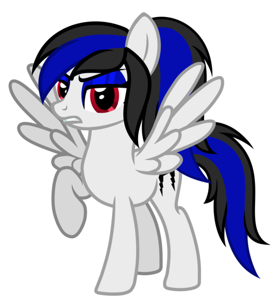 Size: 4422x4884 | Tagged: safe, artist:severity-gray, derpibooru import, oc, oc:labys, unofficial characters only, pegasus, pony, cutie mark, female, image, makeup, mare, png, ponytail, simple background, solo, standing, transparent background, wings