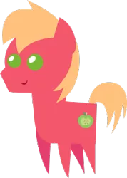Size: 227x318 | Tagged: safe, artist:zacatron94, derpibooru import, edit, editor:slayerbvc, big macintosh, earth pony, pony, accessory-less edit, colt, colt big macintosh, cropped, image, male, missing accessory, png, pointy ponies, simple background, solo, transparent background, younger