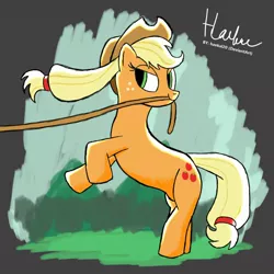 Size: 1080x1080 | Tagged: safe, artist:haekal20, derpibooru import, applejack, earth pony, pony, image, jpeg, rodeo, solo