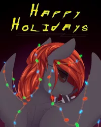 Size: 2700x3400 | Tagged: safe, artist:chapaevv, derpibooru import, oc, oc:noelle, anthro, 2021, christmas, christmas lights, cyberpunk 2077, holiday, image, png, solo