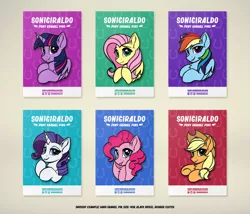 Size: 2450x2099 | Tagged: safe, derpibooru import, applejack, fluttershy, pinkie pie, rainbow dash, rarity, twilight sparkle, twilight sparkle (alicorn), alicorn, pony, art, enamel pin, image, mane six, merchandise, mockup, pin, png, preorder, product, shop, sonigiraldo, tongue out