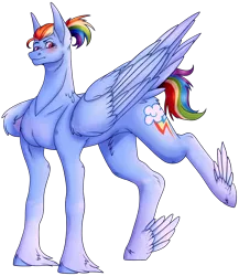 Size: 2517x2901 | Tagged: safe, artist:amcirken, derpibooru import, rainbow dash, pegasus, pony, image, png, simple background, solo, transparent background, unshorn fetlocks, winged hooves