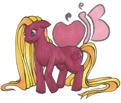 Size: 1754x1493 | Tagged: safe, artist:takara-phoenix, derpibooru import, oc, oc:pacific rose, unofficial characters only, earth pony, pony, cutie mark, earth pony oc, female, image, mare, mixed media, offspring, parent:big macintosh, parent:fluttershy, parents:fluttermac, png, simple background, solo, traditional art, transparent background