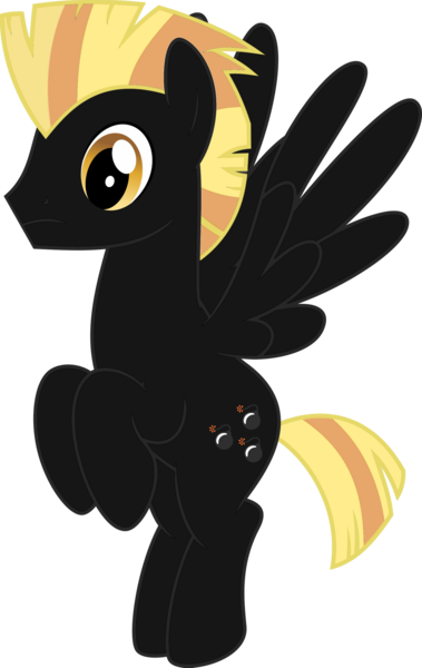 Size: 1600x2530 | Tagged: safe, artist:edy_january, derpibooru import, oc, oc:bomb, pegasus, pony, american, angry birds, black, bomb, cutie mark, food, image, male, orange, png, solo, stallion, weapon, yellow