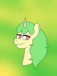 Size: 2448x3264 | Tagged: safe, artist:gamerpie, derpibooru import, oc, oc:lemon breeze, unofficial characters only, pony, unicorn, bust, female, image, png, portrait, simple background, solo