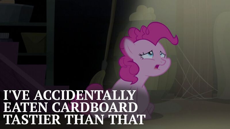 Size: 1920x1080 | Tagged: safe, derpibooru import, edit, edited screencap, editor:quoterific, screencap, pinkie pie, earth pony, pony, the cutie map, cardboard, chubby cheeks, fat, female, image, jpeg, mare, pudgy pie, winnie the pink