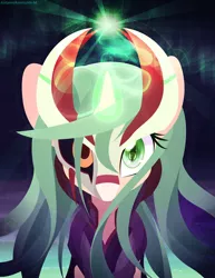 Size: 2500x3235 | Tagged: safe, artist:an-m, derpibooru import, oc, oc:tezla, unofficial characters only, pony, unicorn, bust, glowing horn, horn, image, jpeg, looking at you, portrait, solo