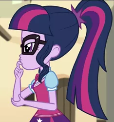 Size: 1013x1080 | Tagged: safe, derpibooru import, edit, edited screencap, editor:mycarhasamoustache, screencap, sci-twi, twilight sparkle, equestria girls, movie magic, spoiler:eqg specials, cropped, image, png, solo