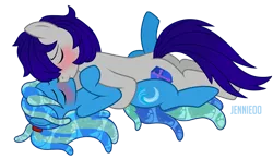 Size: 1200x701 | Tagged: safe, artist:jennieoo, derpibooru import, oc, oc:maverick, oc:ocean soul, earth pony, elemental, pegasus, pony, blushing, butt, earth pony oc, image, kissing, pegasus oc, plot, png, ponytail, show accurate, simple background, transparent background, vector, water mane, wings