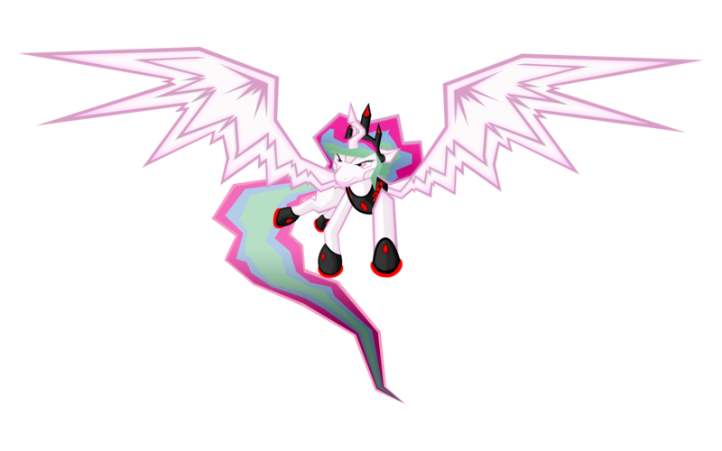 Size: 1024x640 | Tagged: safe, artist:gatesmccloud, derpibooru import, princess celestia, alicorn, pony, alternate universe, clothes, cmc 10k, corrupted, corrupted celestia, crown, crystalestia, dark magic, female, hoof shoes, horn, image, jagged horn, jewelry, magic, peytral, png, possessed, possession, queen crystalestia, regalia, shoes, simple background, solo, tiara, transparent background