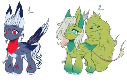 Size: 2834x1833 | Tagged: safe, artist:minelvi, derpibooru import, oc, unofficial characters only, pegasus, pony, :p, augmented tail, base used, duo, ear fluff, image, impossibly large ears, pegasus oc, png, signature, simple background, tongue out, transparent background, two toned wings, wings