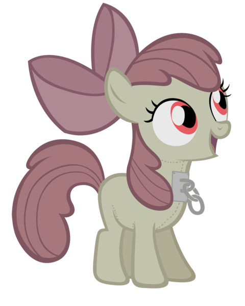 Size: 960x1200 | Tagged: safe, artist:plinko, derpibooru import, edit, apple bloom, oc, oc:apfelblüte, earth pony, pony, bow, chains, female, filly, hair bow, image, png, smiling