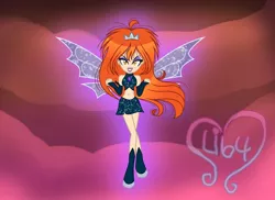 Size: 1280x930 | Tagged: safe, artist:kova360, artist:lumi-infinite64, derpibooru import, fairy, equestria girls, barely eqg related, base used, bloom (winx club), clothes, crossover, crown, dark bloom, equestria girls style, equestria girls-ified, fairy wings, female, flying, image, jewelry, jpeg, magic winx, regalia, shoes, solo, sparkly wings, wings, winx, winx club