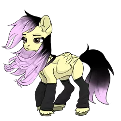 Size: 1024x1024 | Tagged: safe, artist:band sickle, derpibooru import, oc, oc:semicolon, unofficial characters only, pegasus, pony, eyebrows, female, frown, image, leg warmers, mare, not fluttershy, png, pony maker, simple background, solo, staring into the abyss, transparent background