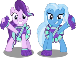 Size: 12076x9193 | Tagged: safe, artist:thatusualguy06, derpibooru import, starlight glimmer, trixie, earth pony, pony, 2 4 6 greaaat, absurd resolution, cheerleader outfit, clothes, cute, derpibooru exclusive, female, image, mare, png, recolor, request, simple background, transparent background, vector