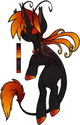 Size: 548x850 | Tagged: safe, artist:velnyx, derpibooru import, oc, unofficial characters only, changeling, image, orange changeling, png, simple background, solo, transparent background