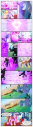 Size: 612x2312 | Tagged: safe, artist:newbiespud, derpibooru import, edit, edited screencap, screencap, applejack, fluttershy, pinkie pie, princess cadance, queen chrysalis, rainbow dash, rarity, shining armor, twilight sparkle, alicorn, changeling, changeling queen, earth pony, pegasus, pony, unicorn, comic:friendship is dragons, a canterlot wedding, applejack's hat, armor, changeling slime, clothes, comic, cowboy hat, dialogue, explosion, eyelashes, eyes closed, female, filly, glowing horn, grin, hat, helmet, horn, image, male, mane six, mare, open mouth, outdoors, png, raised hoof, royal guard, screencap comic, sitting, smiling, teeth, trotting, unicorn twilight, wings