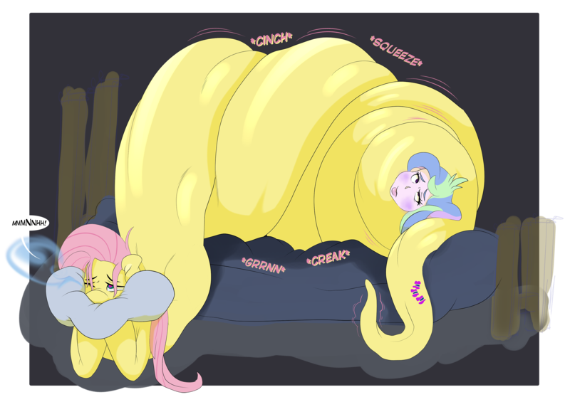 Size: 2500x1765 | Tagged: questionable, artist:tacokurt, derpibooru import, fluttershy, princess celestia, lamia, original species, pony, equestria girls, bad end, bed, coiling, coils, commission, constriction, dark background, eyeroll, fetish, flushed face, fluttersnake, heart eyes, image, lamiafied, lamiashy, muffled moaning, night, one eye closed, onomatopoeia, pillow, png, principal celestia, species swap, squeeze, squeezing, suffocating, tongue out, unsound effect, wingding eyes