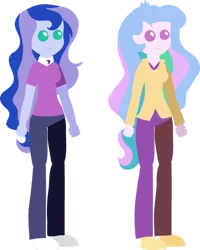 Size: 1024x1277 | Tagged: safe, artist:archooves, derpibooru import, princess celestia, princess luna, equestria girls, clothes, female, image, png, pointy people, principal celestia, simple background, transparent background, vice principal luna