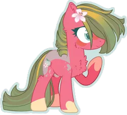 Size: 2569x2335 | Tagged: safe, artist:dinkydoolove, derpibooru import, oc, oc:gulnara, unofficial characters only, pony, base used, cheek fluff, chest fluff, female, flower, flower in hair, image, mare, offspring, parent:big macintosh, parent:marble pie, parents:marblemac, png, simple background, solo, transparent background